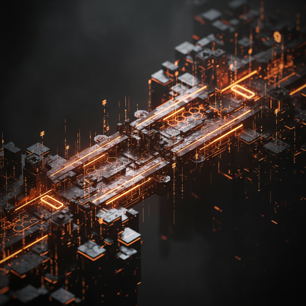 Isometric glowing digital bridge representing the Blast Layer 2 shutdown process