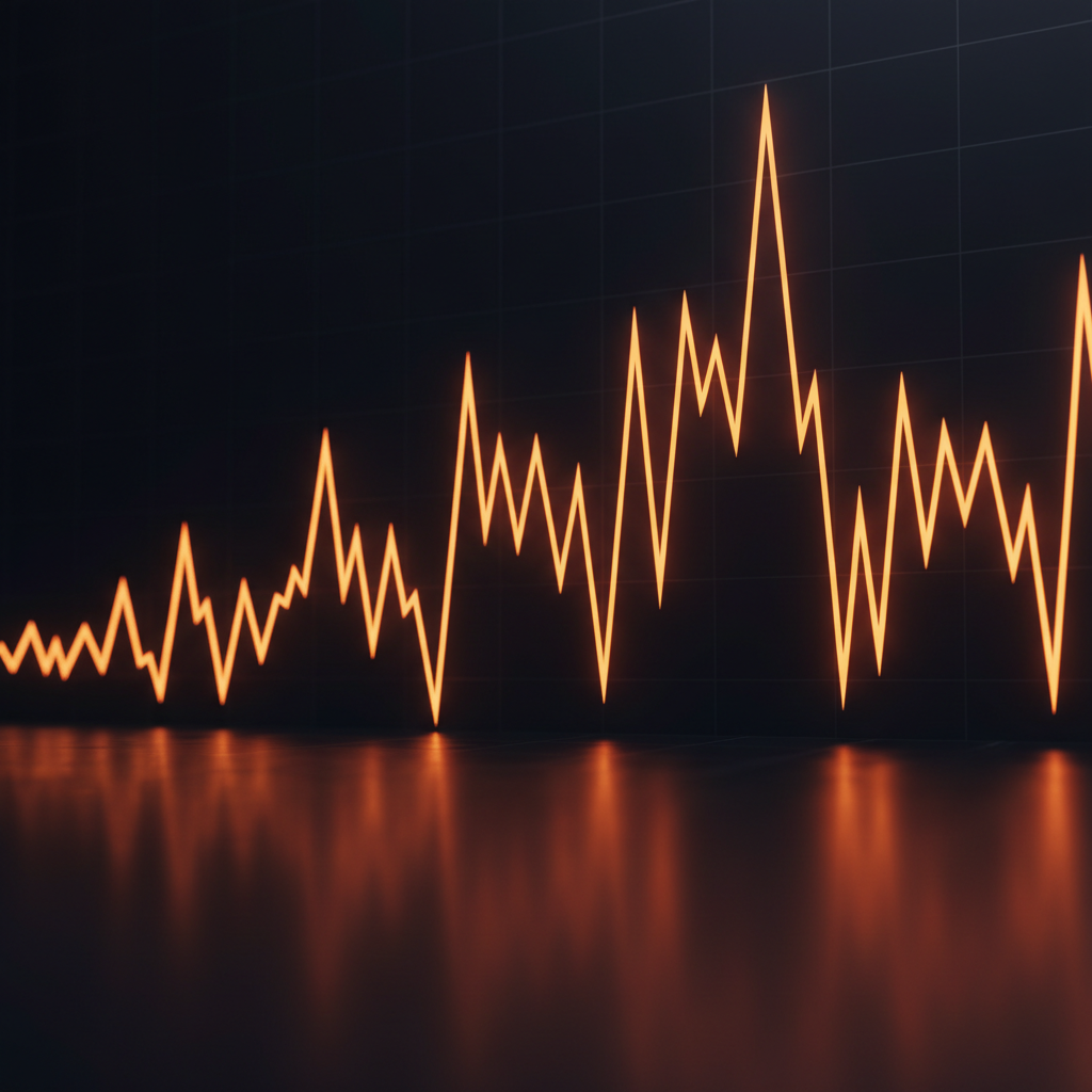 Financial chart glowing orange depicting the sharp decline in Fed rate hike odds.