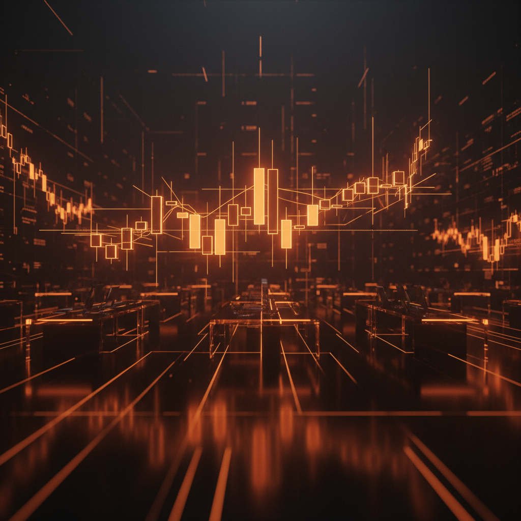 Trading candlesticks reflecting crypto profit taking and market consolidation across major digital assets