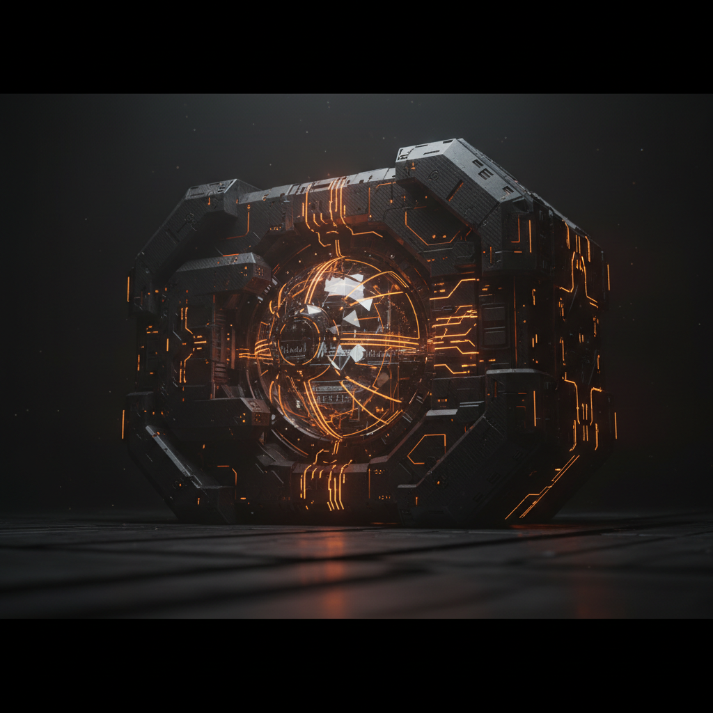 Secure digital vault surrounded by luminous orange glow illustrating crypto custody rules.