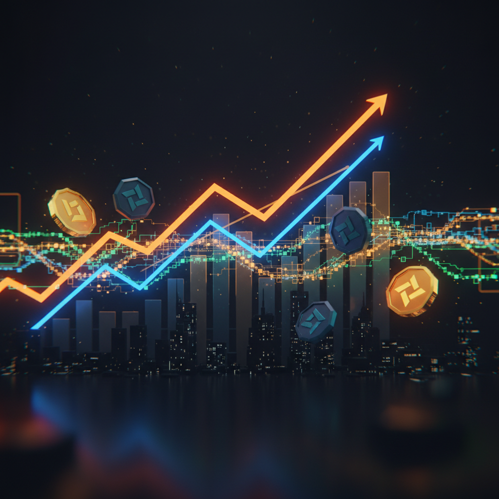 Intersecting moving average trend lines confirming a Cardano golden cross on charts.