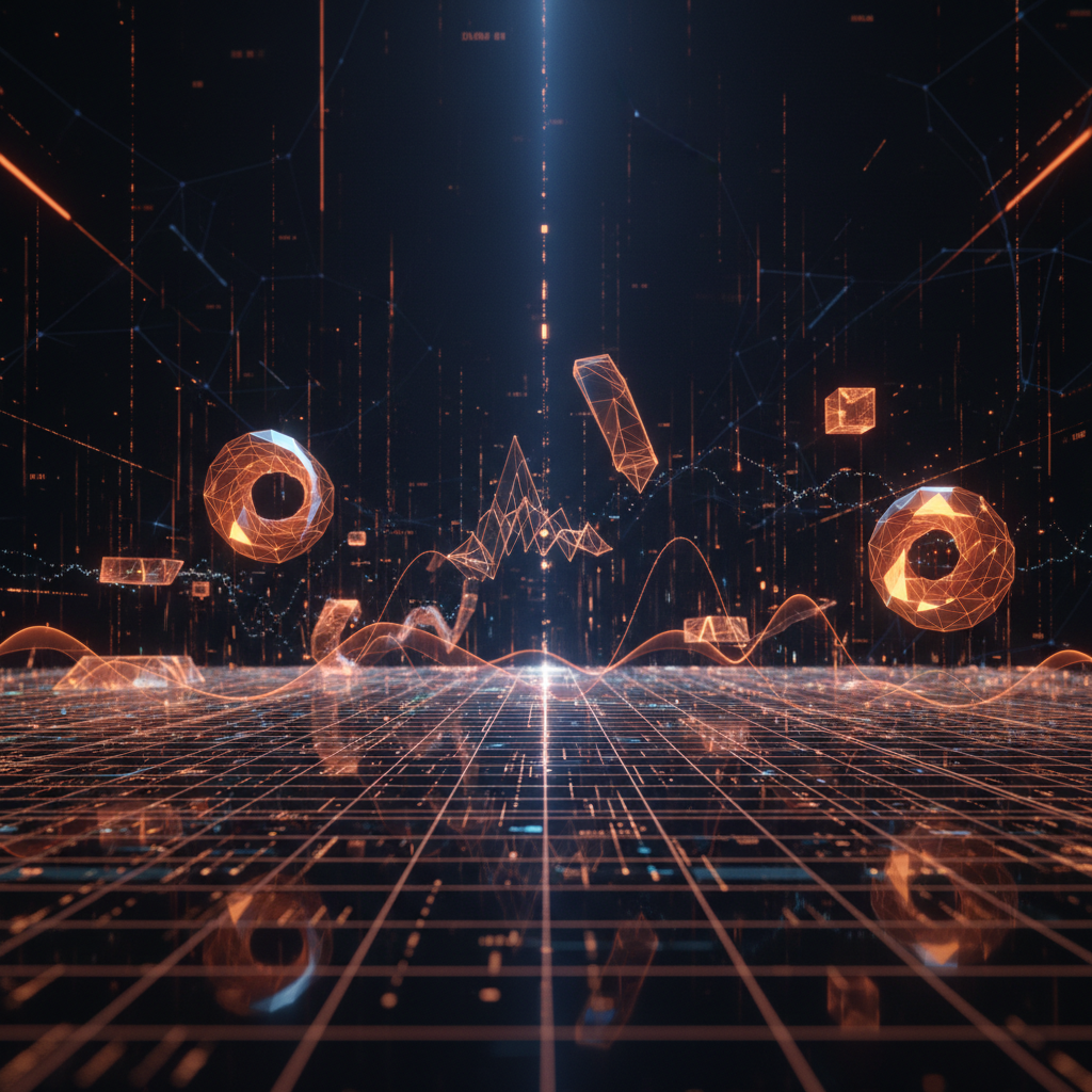 Futuristic digital pricing charts and valuation data feeds illustrating crypto asset pricing models.