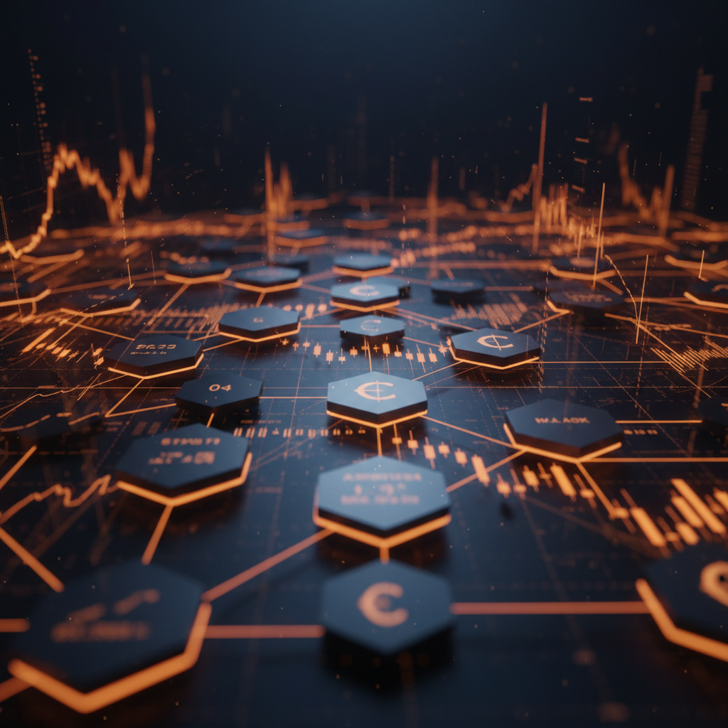 Digital banking pathways connecting onchain nodes during a Solana trade settlement experiment.