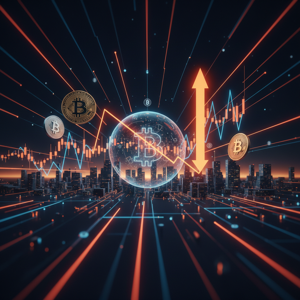 Corporate financial boardroom with orange neon charts depicting the massive Strategy Bitcoin gain.