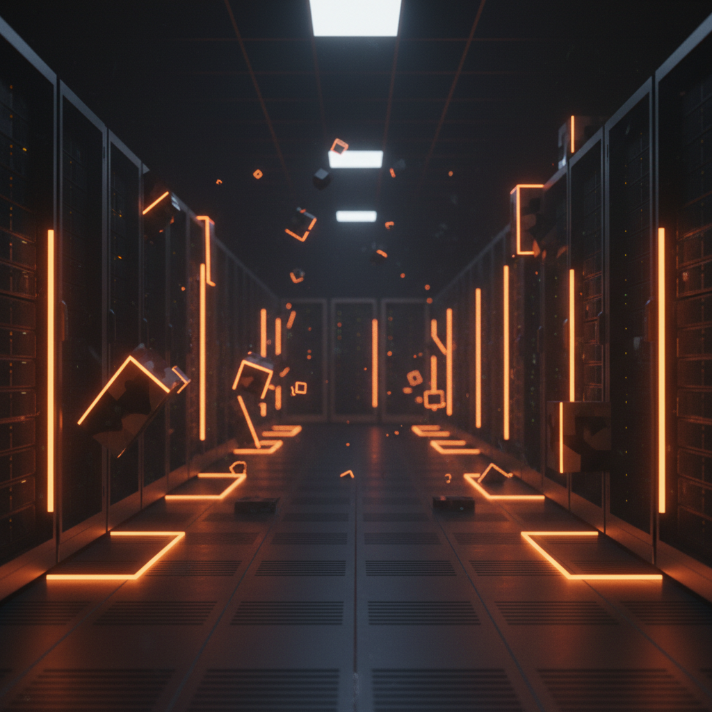 Server infrastructure going dark as the digital platform Abstract shuts down.
