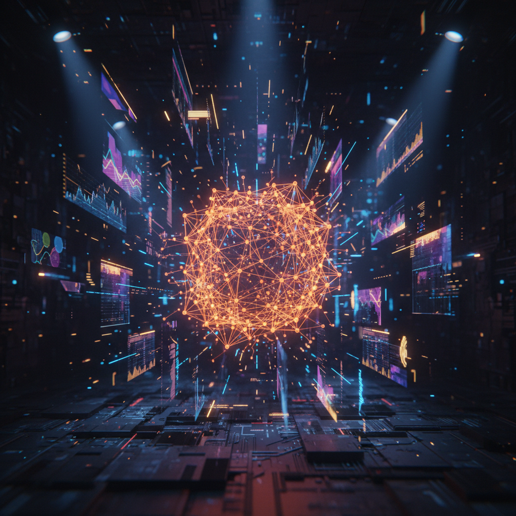 An abstract AI network visual representing new Anthropic Claude pricing and valuation.
