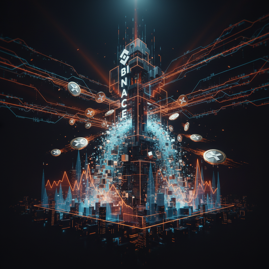 Crypto market data visualization showing substantial XRP whale withdrawals from exchange wallets.