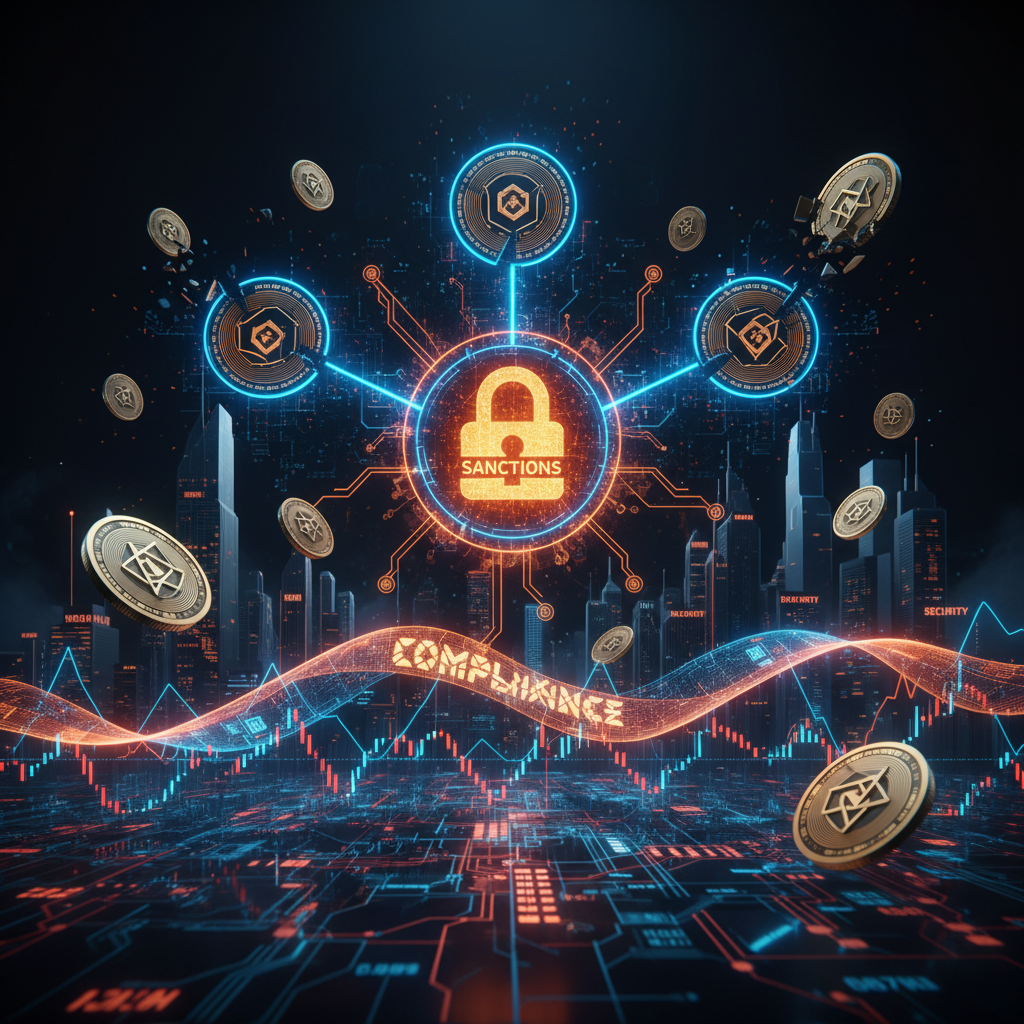 Encrypted digital vault representing the enforcement of UK crypto sanctions against illicit financial platforms.