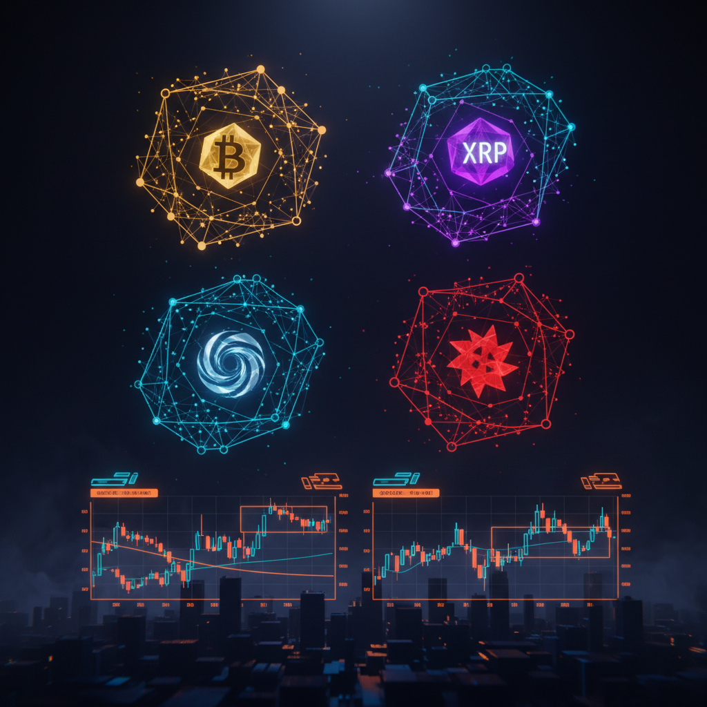 Bearish market charts displaying price candles during a crypto market pullback.