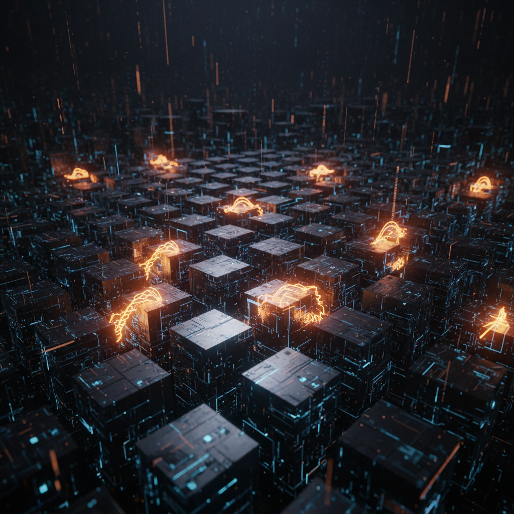 Glowing ledger architecture under emergency repair representing the XRP Ledger bug.