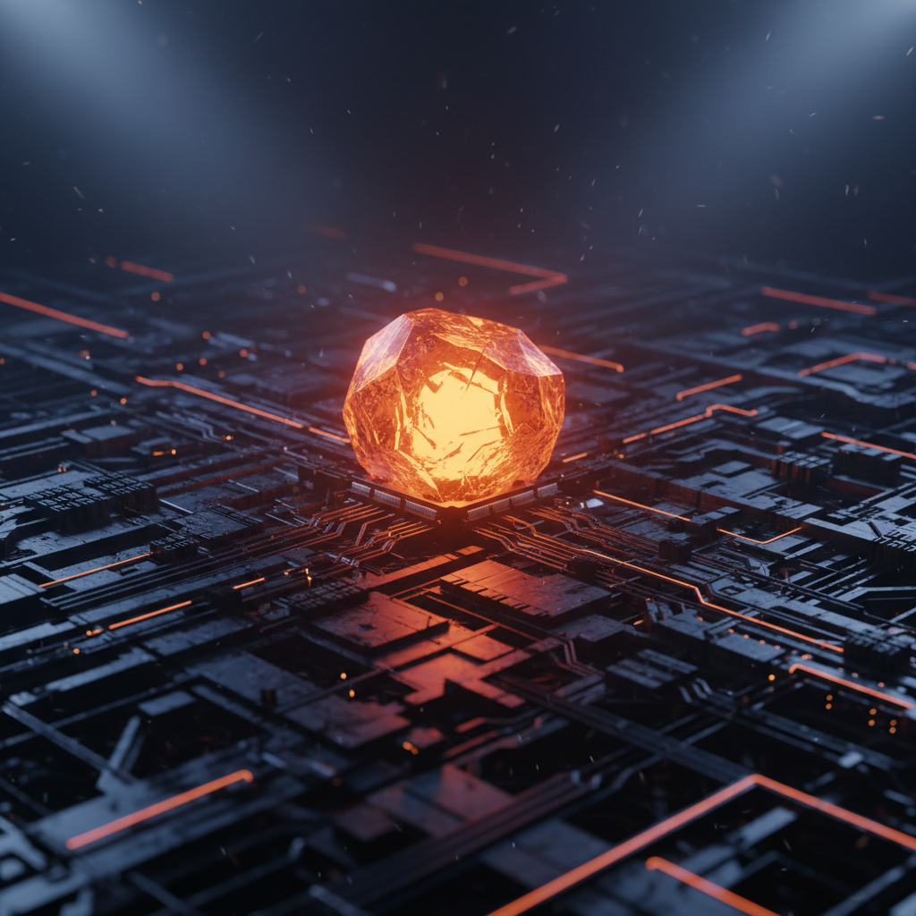 A secure hardware wallet surrounded by dark circuitry highlighting the Ledger $86M crypto drain.