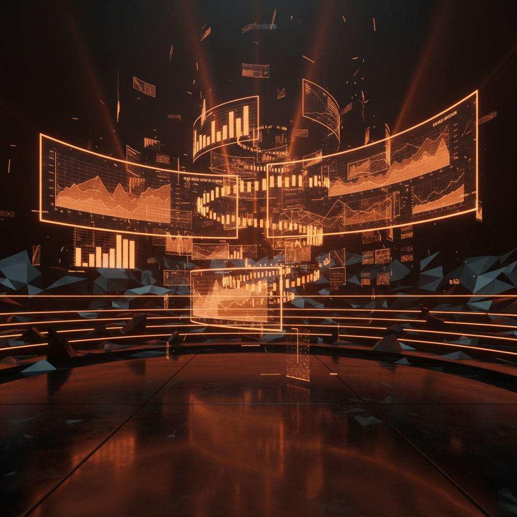 Digital voting analytics and prediction market odds displayed on a sleek futuristic terminal.