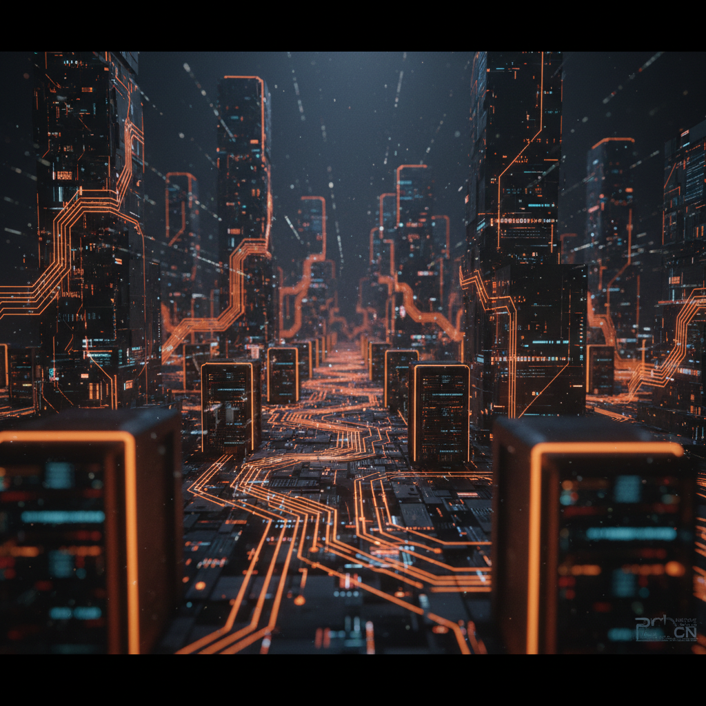 Digital network servers and market charts reflecting the AI debt glut impact on yields