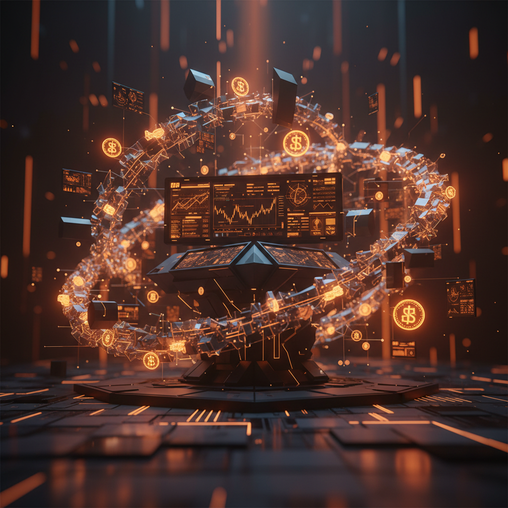 Glowing digital exchange interface displaying the new EVEDEX tokenomics release and token distribution