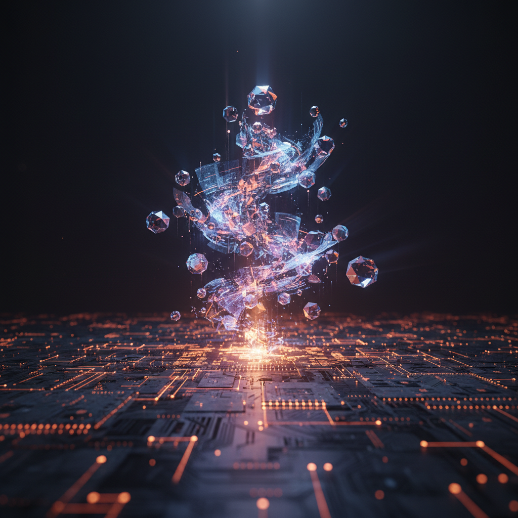 Digital contracts and tokens floating across a network grid representing IPX Exchange funding.