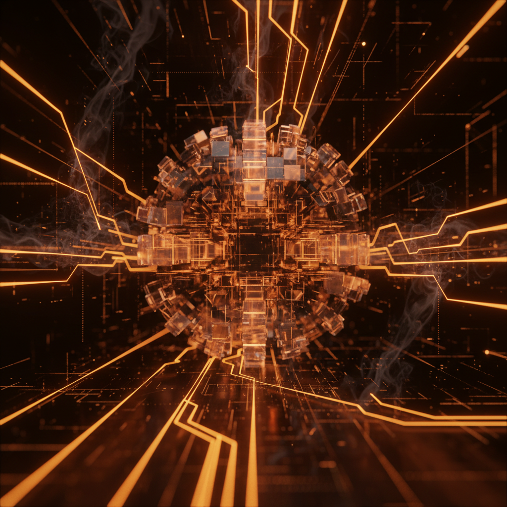 Digital blockchain visualization representing Ethereum roadmap priorities with glowing circuits and data