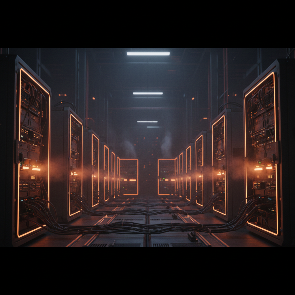 Decommissioned cryptocurrency mining server racks following the Binance Pool closure announcement.
