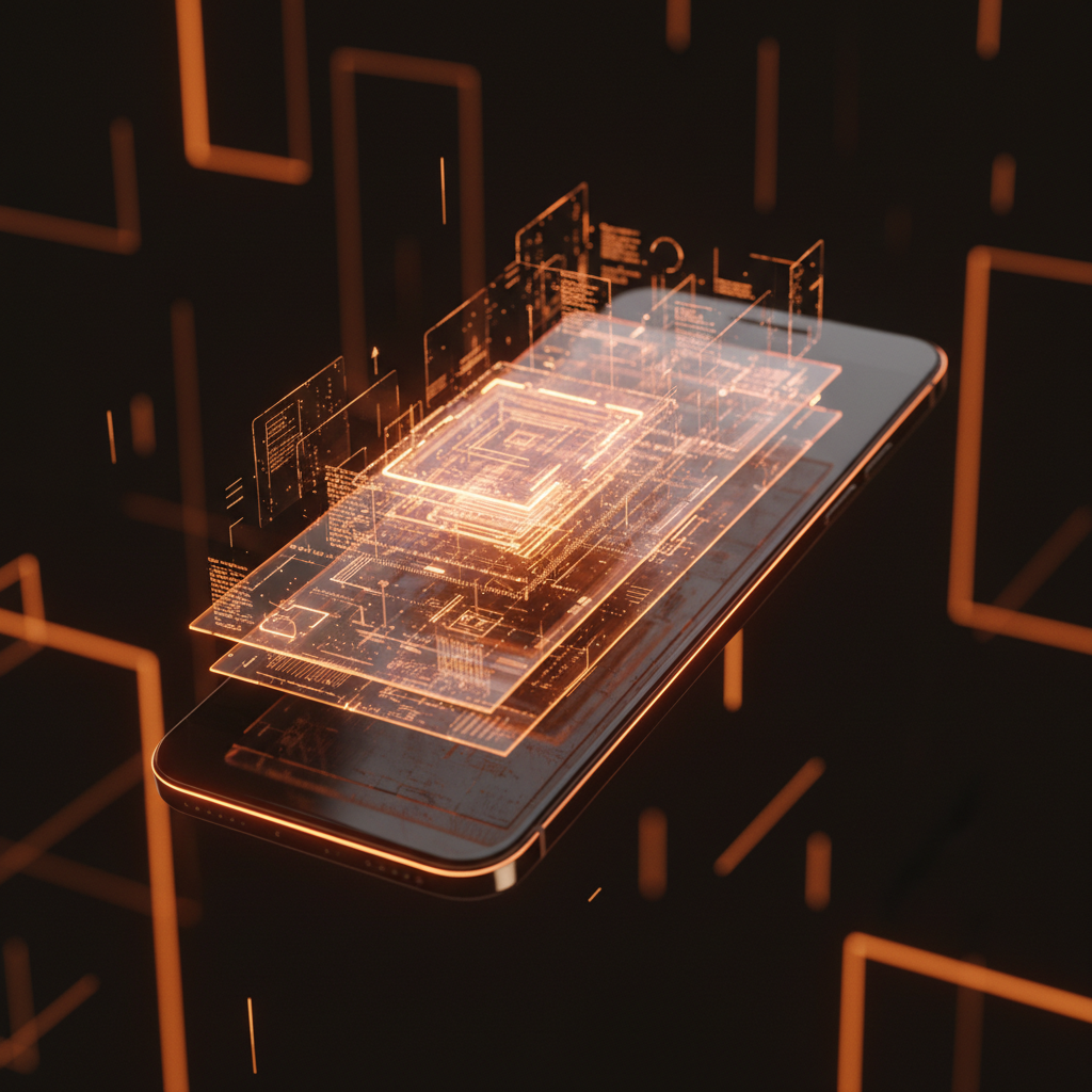 Sleek mobile device screen demonstrating native AI agent smartphone capabilities and interface.