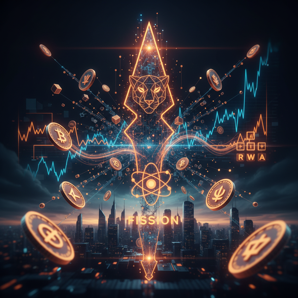Abstract digital vault representing tokenized fund liquidity with orange neon accents.