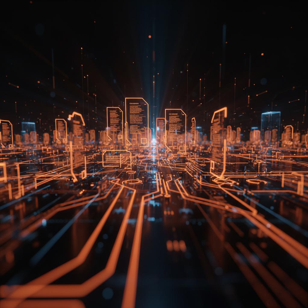 Digital financial ledgers illustrating the tokenization of assets in a modern network.