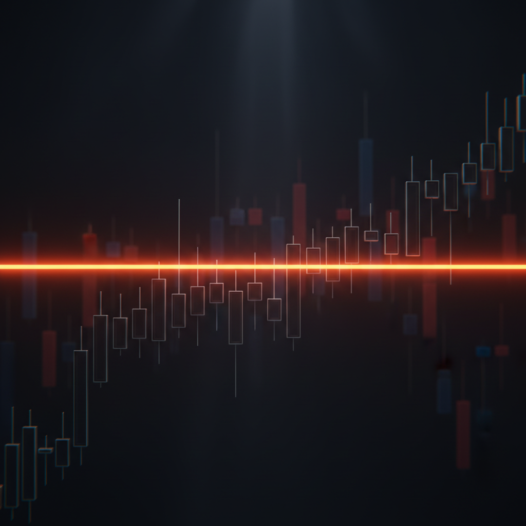 A glowing financial chart showing Ethereum price support levels in orange neon