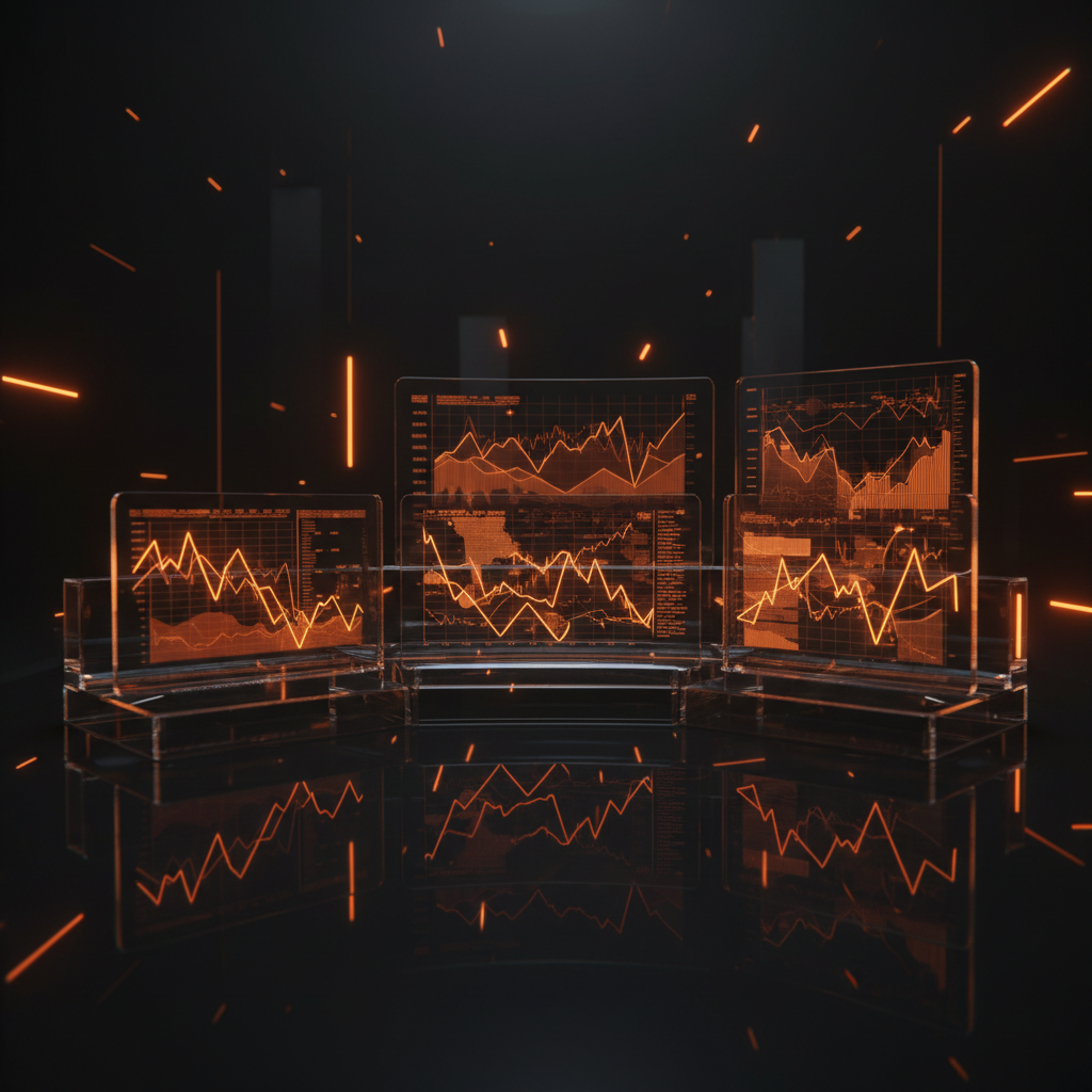 Institutional investment charts and graphs depicting Solana fund flows in a dark neon-accented setting.