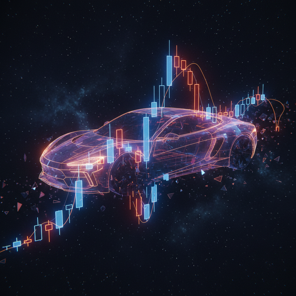 A volatile trading chart with orange neon accents illustrating a Hyperliquid whale bet.