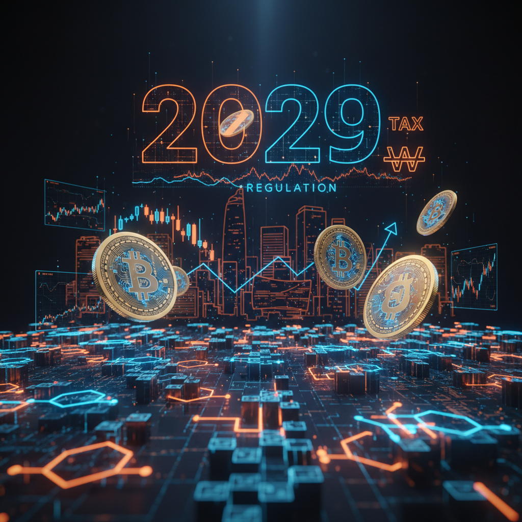 Digital trading screens showing tax data illustrating the South Korea crypto tax debate