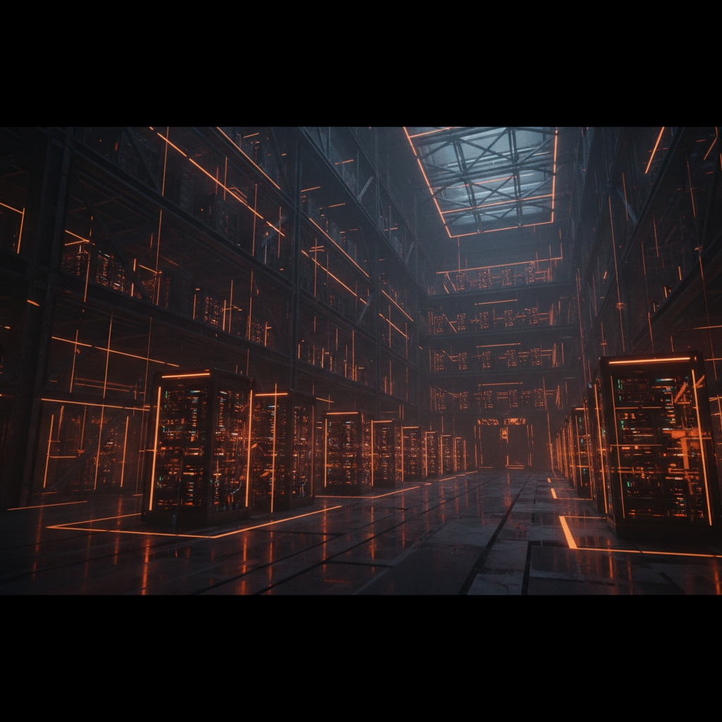 High performance computing hardware representing the Galaxy Digital AI data center facility.