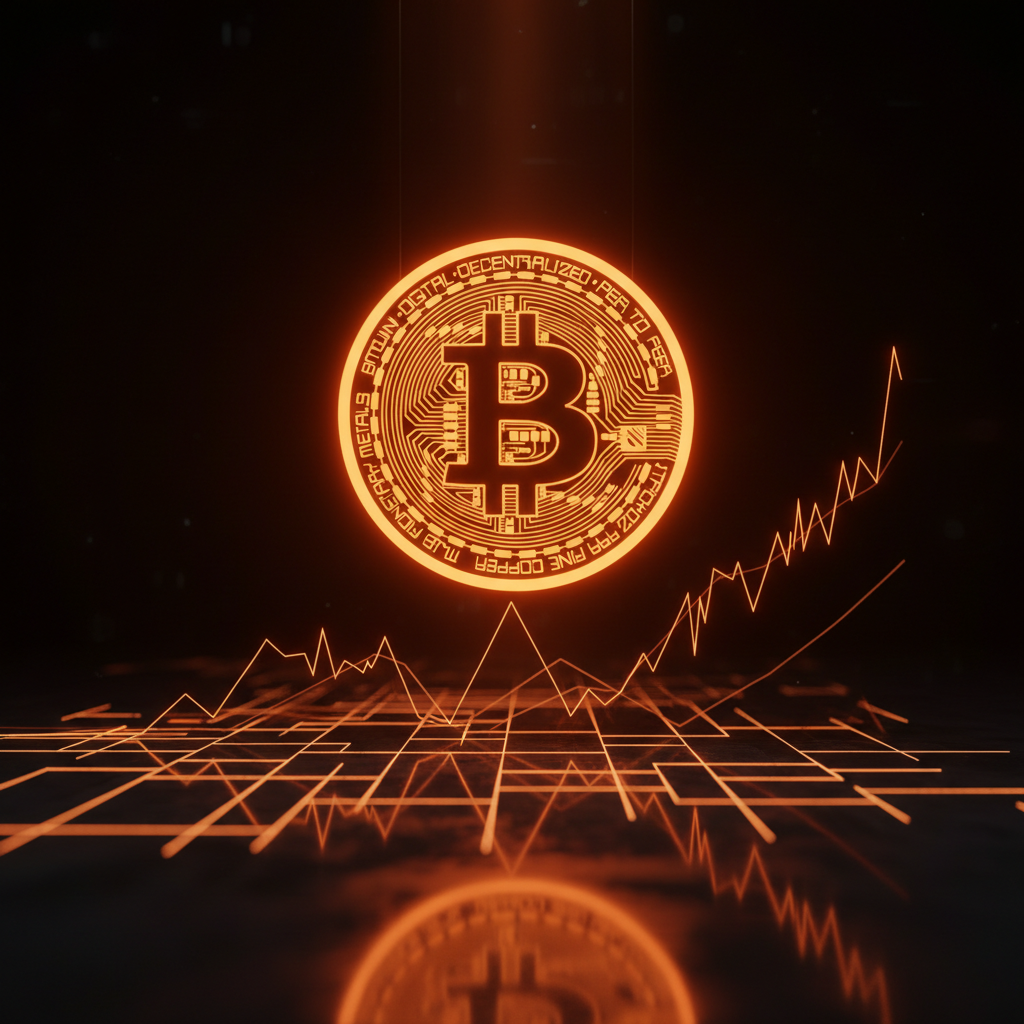 Cryptocurrency candlestick charts analyzing essential Bitcoin trading levels near 83000 dollars