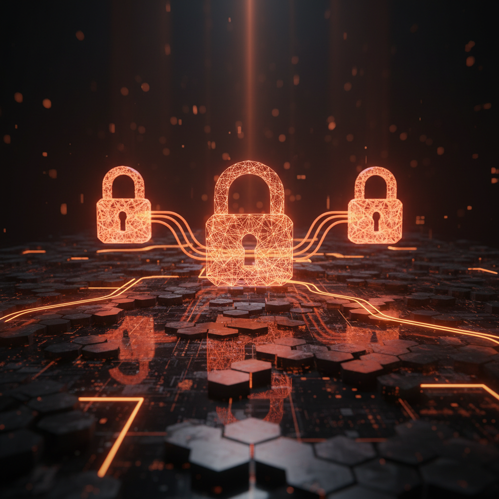 Four-part security architecture illustrating BNB Chain governance updates on a dark background