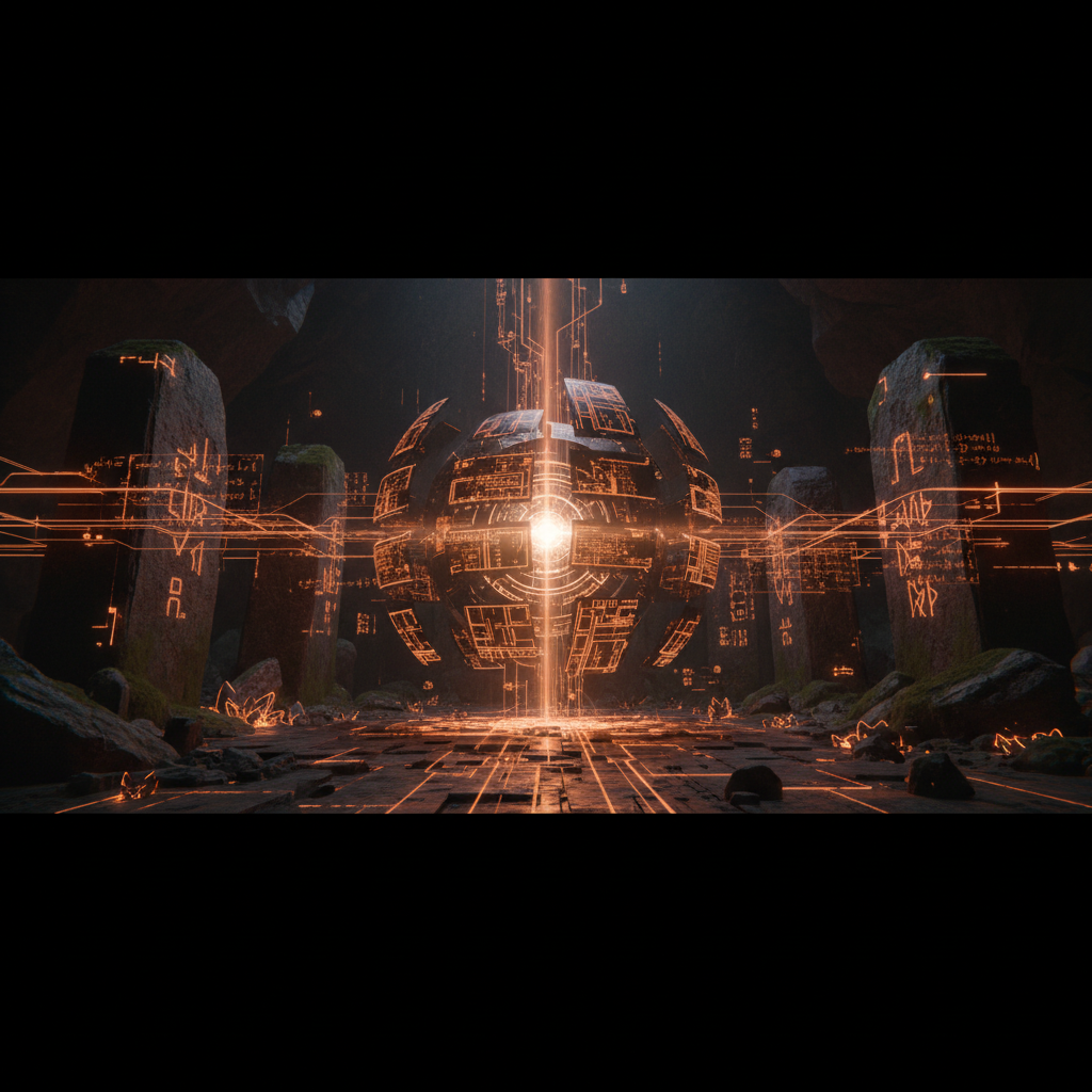 A glowing digital vault unlocking representing a dormant Bitcoin wallet movement.