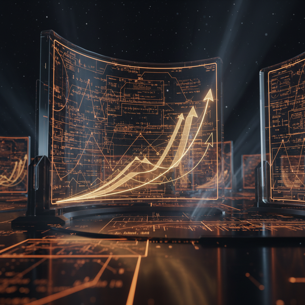 A futuristic financial observatory displaying the long-term JPMorgan Bitcoin forecast trajectory.