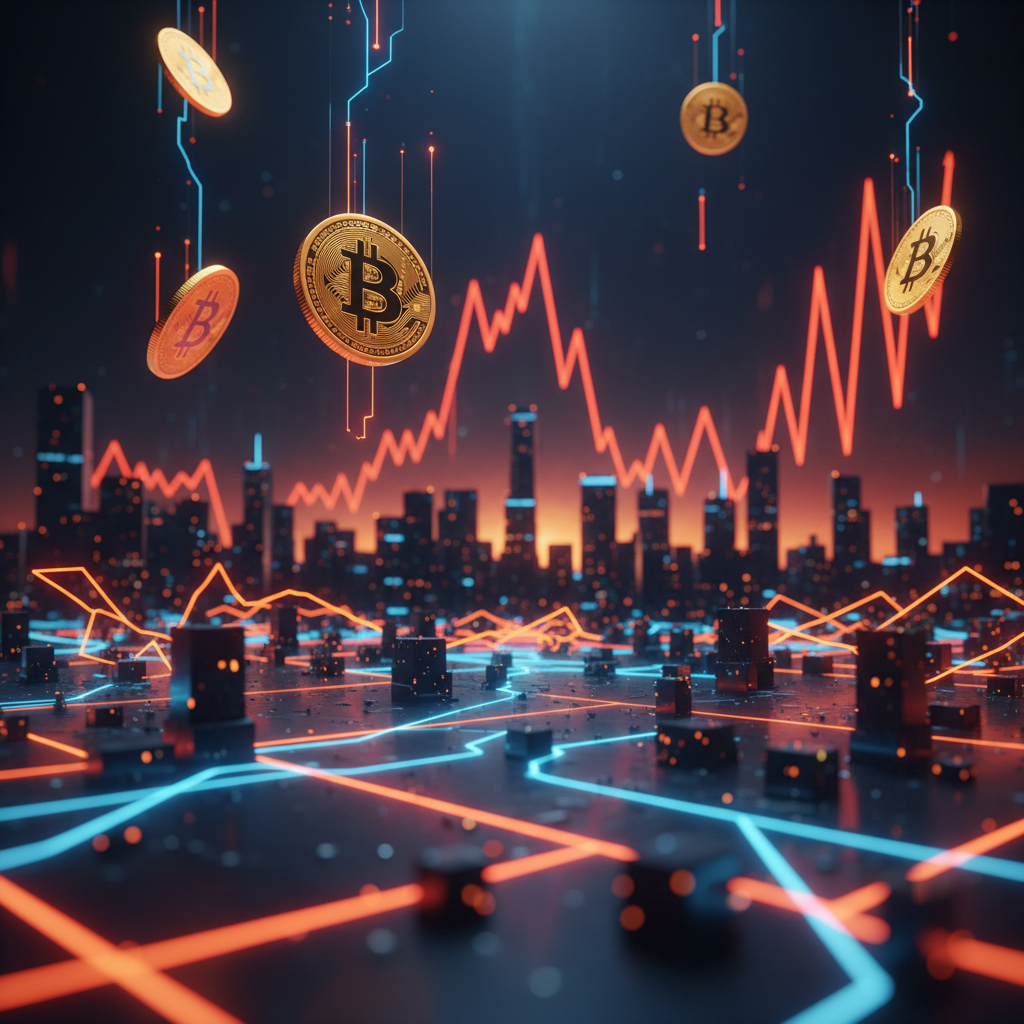 Futuristic digital coin silhouette illustrating Tom Lee Bitcoin analysis on asset growth