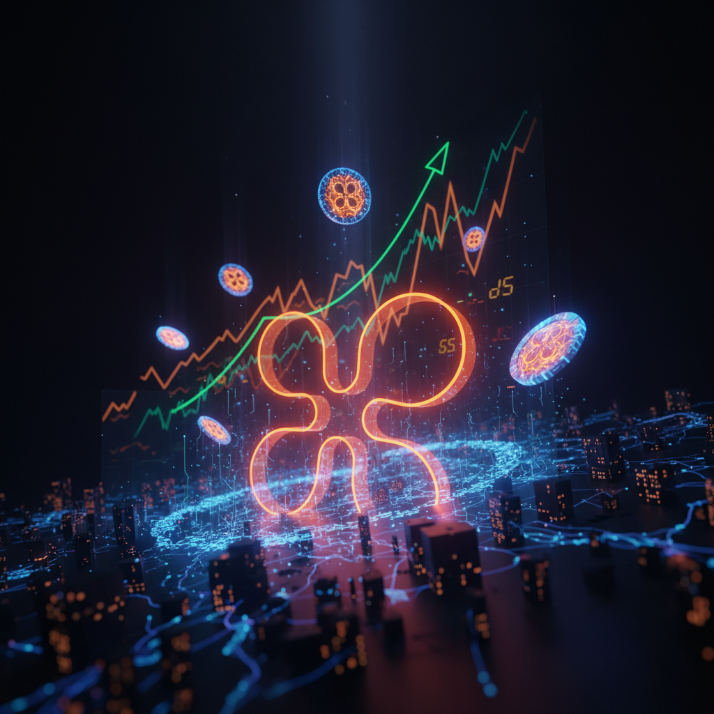 Digital crypto trading chart showing an aggressive XRP price surge breakthrough