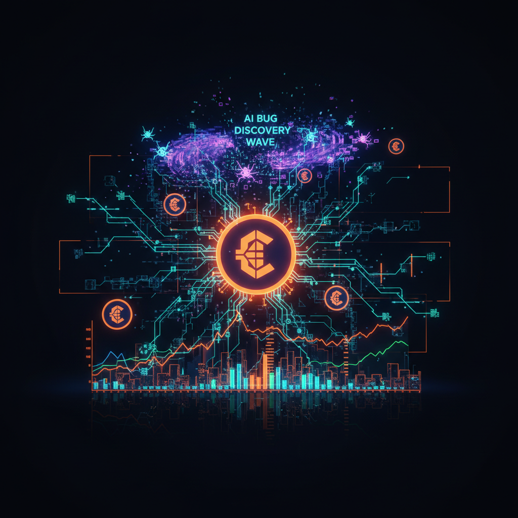 A high-tech digital lock illuminated with orange neon representing the revised Bitcoin Core security policy.