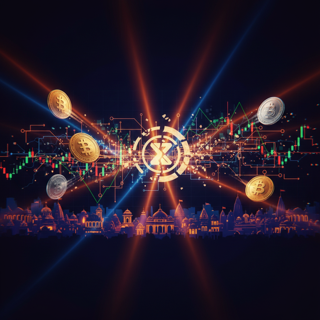 Digital vault security interface representing the CoinDCX security breach clarification with neon lights.