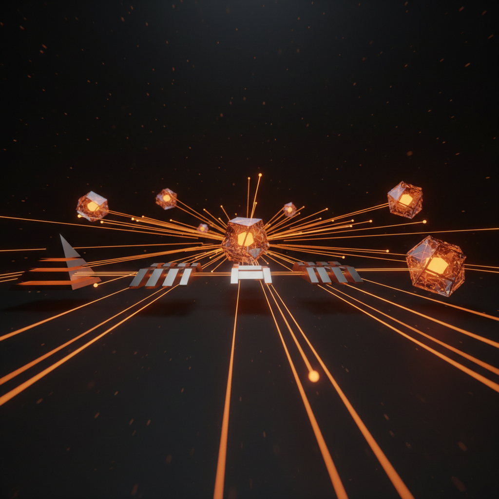 Abstract digital infrastructure nodes illustrating the Fireblocks Visa acquisition discussions denial.