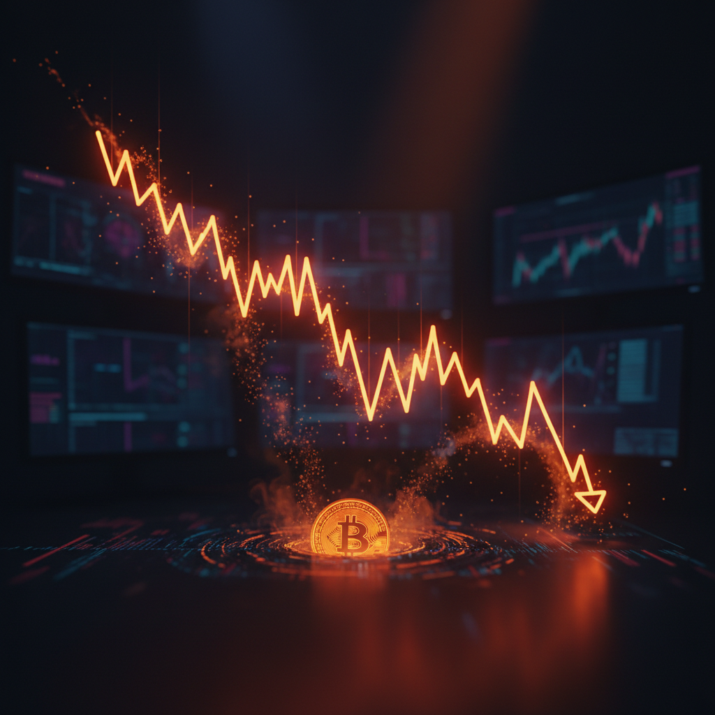 A digital chart displaying a EUR/JPY short position in orange.