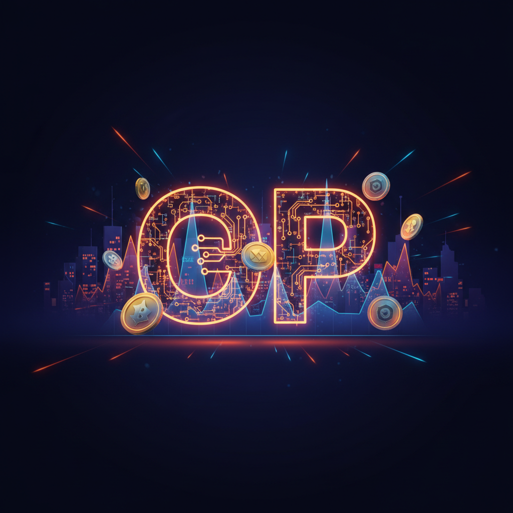 Digital governance scales representing the Optimism governance manual change and OP community voting.