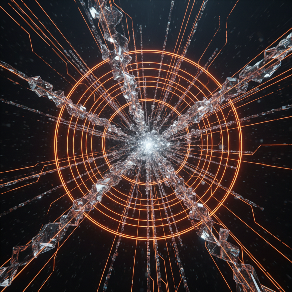 Digital onchain timeline and transaction mapping representing the Binance exploit timeline with orange glow.