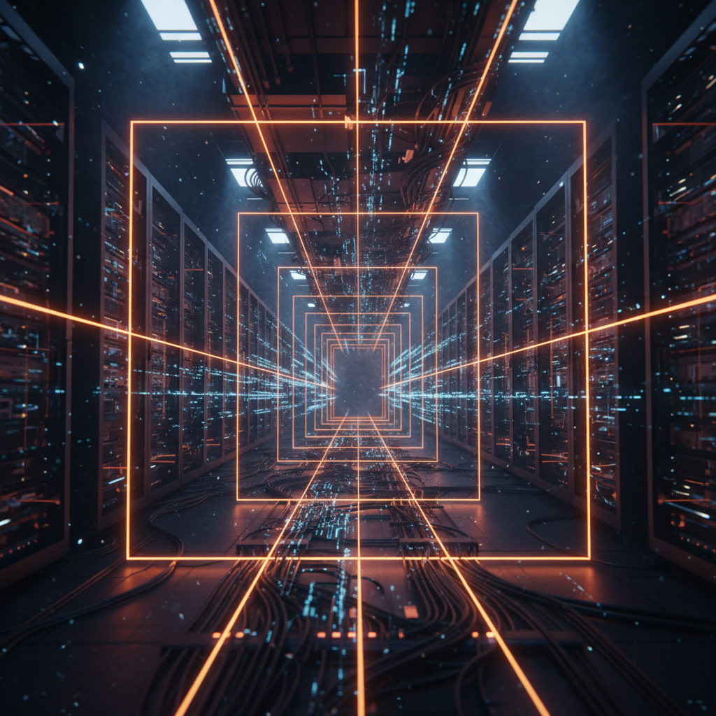 Laser scanning visualization representing the ongoing Binance security investigation into system vulnerabilities.
