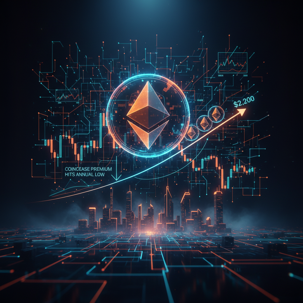 Technical Ethereum price analysis chart displaying a descending channel with orange glowing trend lines.