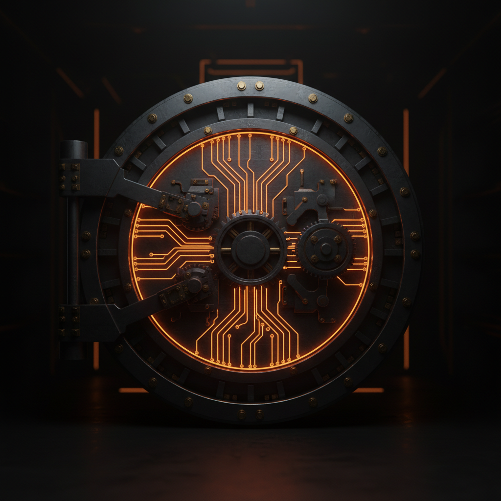 Secure financial vault representing stablecoin collateral backing detailed in the Tether Q3 reserves filing.