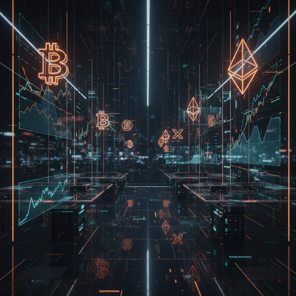 Stock market price ticker showing corporate shares representing Bitcoin equity proxies under ambient lighting.